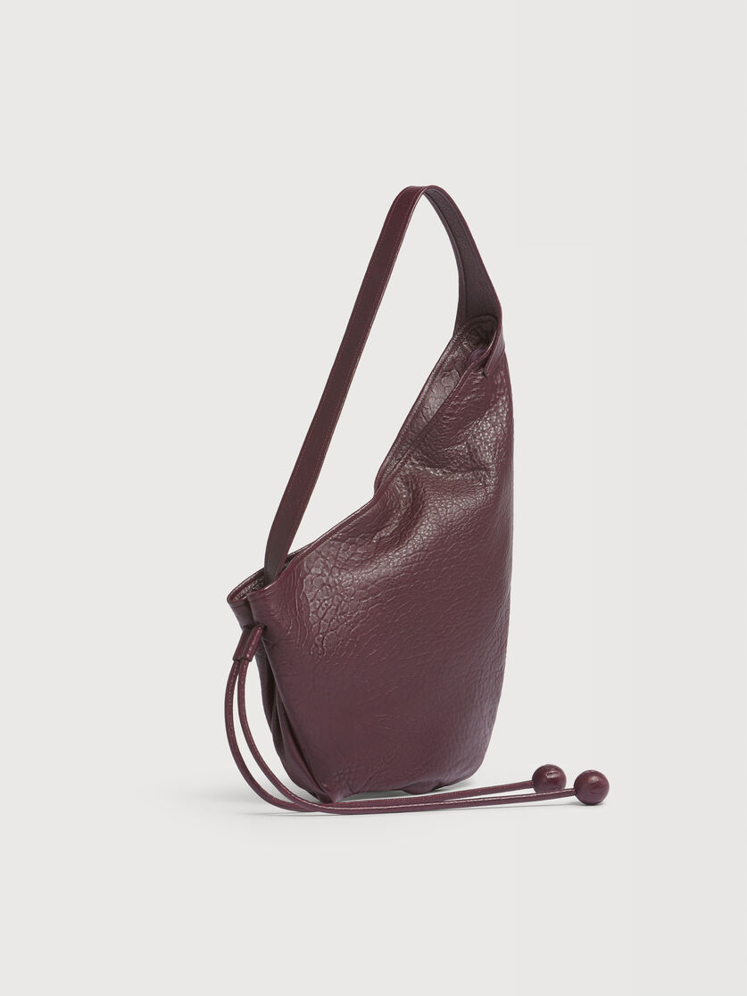 Small burgundy nappa Hobo bag, Image 5