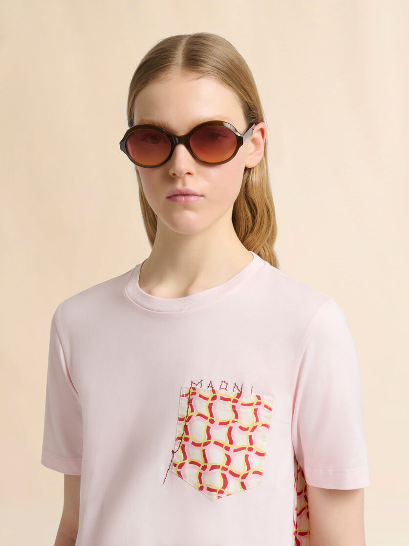 ピンク バックはポプリンのコットンTシャツ, Image 4