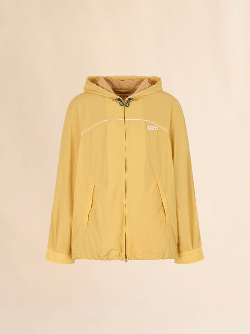 イエロー ガミーMarniパッチ付き シワ加工ナイロンジャケット - ジャケット