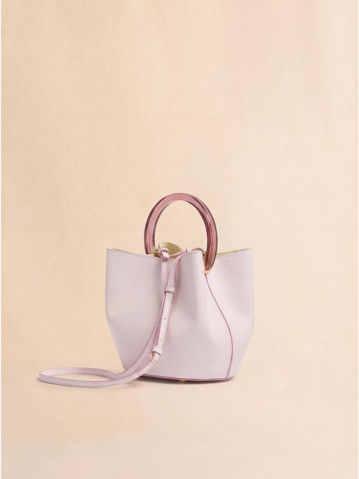 Pink leather Pannier bucket bag - Shoulder Bags