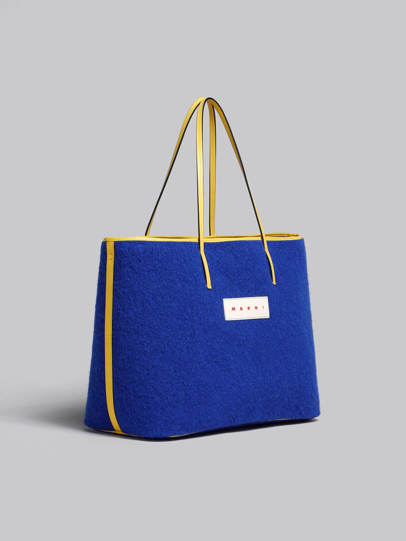 Blue reversible Shopping Bag in felt and cotton - Shopping Bags - Image 6
