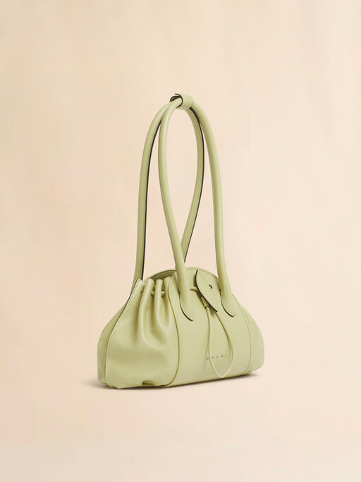 Tulipea Schulter Tasche aus Leder in Acid Green - Shopper