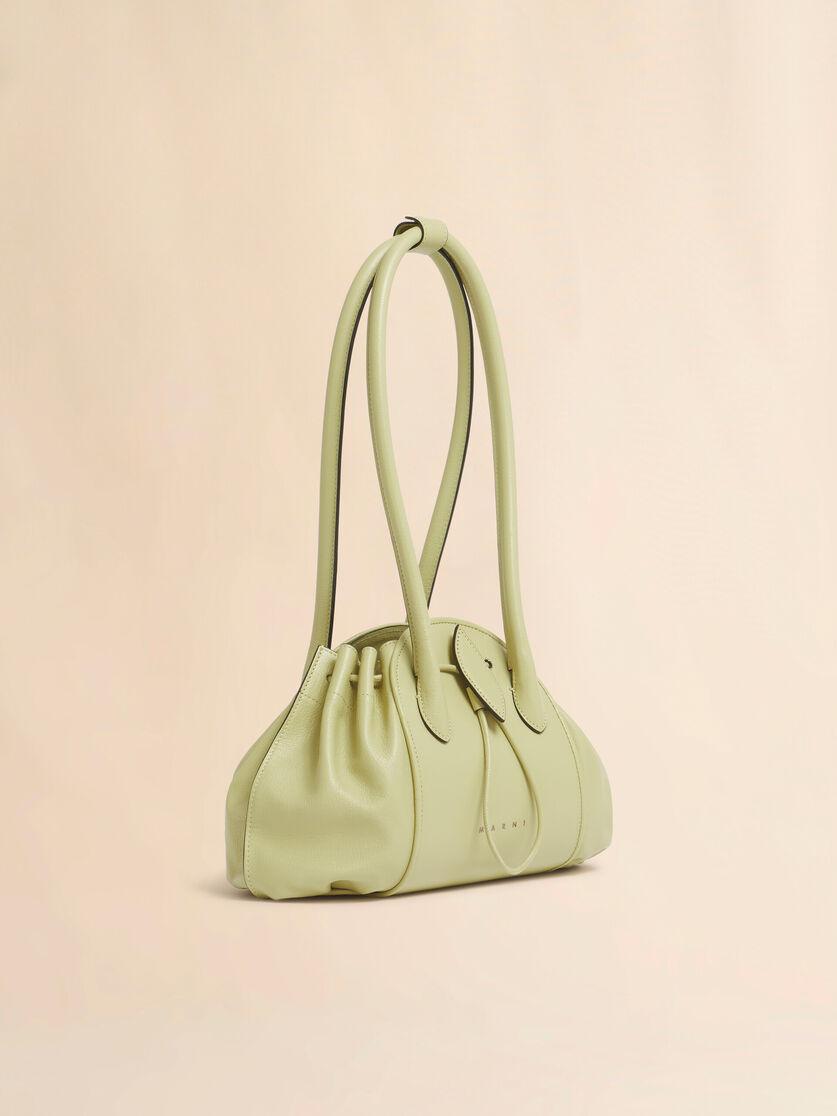 Black leather Tulipea Shoulder shopper - Shopping Bags - Image 6