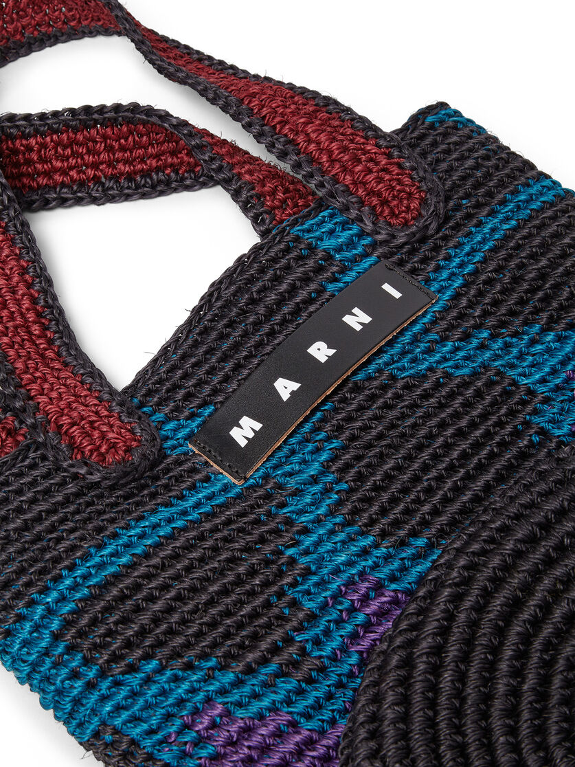 Mehrfarbige MARNI MARKET Tasche aus Naturfaser in Schwarz - Shopper - Image 4