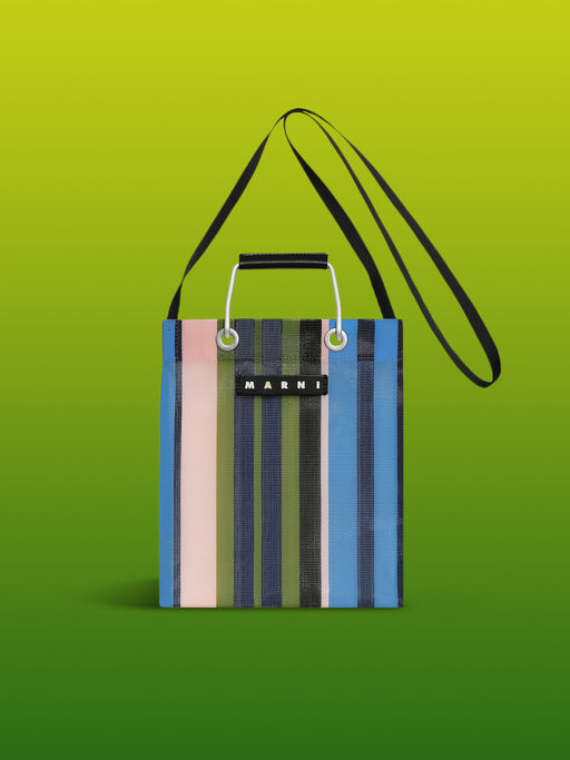 グリーンブルー(ターコイズ) MARNI MARKET STRIPE MINI SHOULDER BAG - ハンドバッグ
