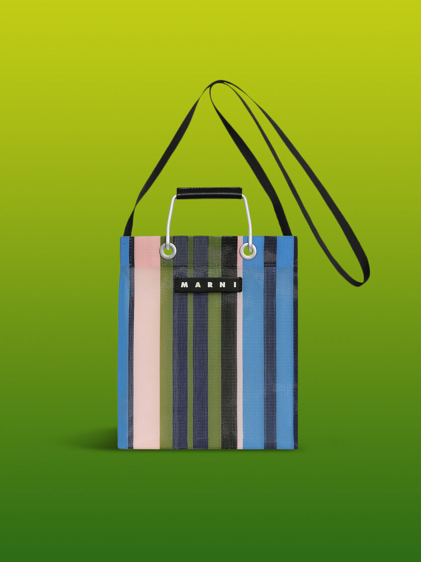 グリーンブルー(ターコイズ) MARNI MARKET STRIPE MINI SHOULDER BAG - ハンドバッグ - Image 1