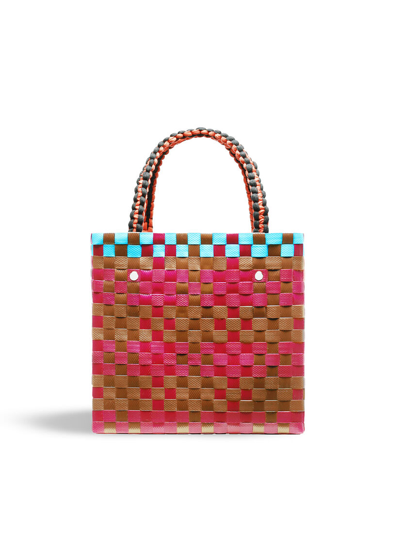MARNI MARKET BASKET bag in light blue square woven material - Bags - Image 3