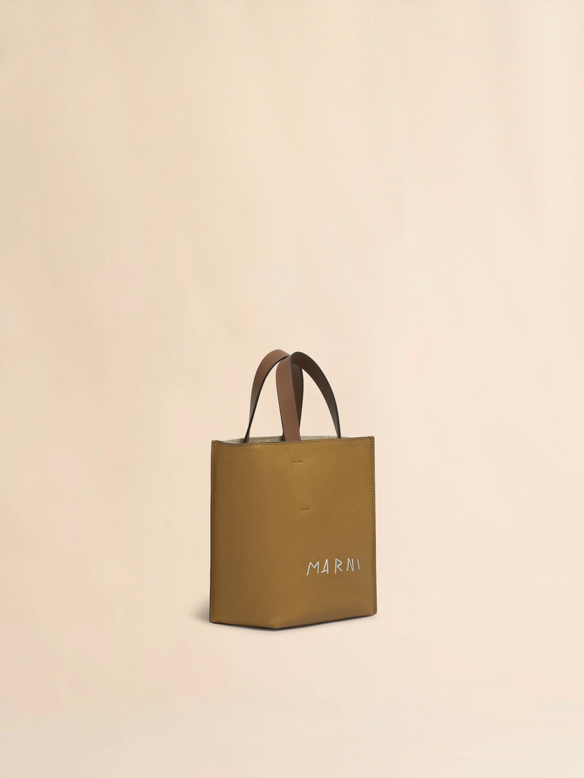 Museo Soft Mini Bag in ivory and brown leather with Marni Mending - Shopping Bags - Image 5