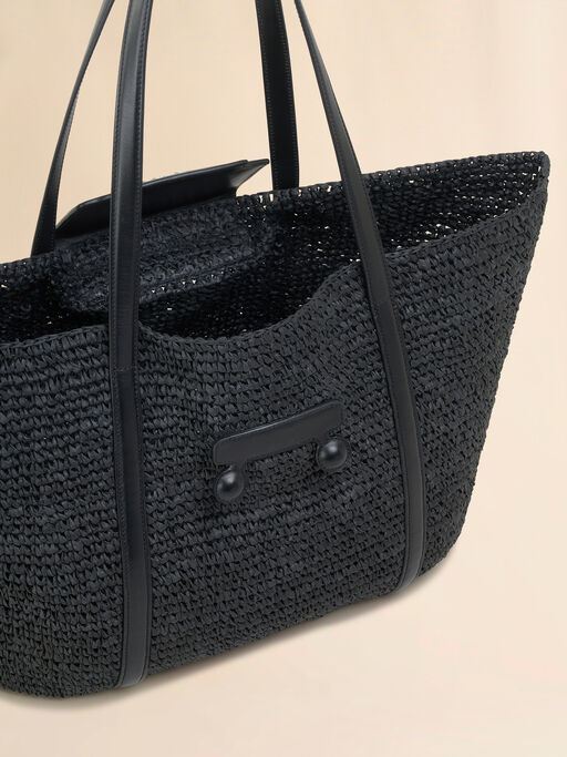 Medium black raffia-effect Trunkaroo beach bag - Shopping Bags