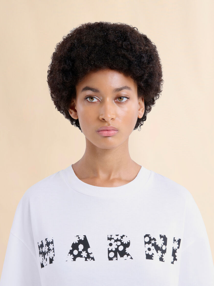 T-shirt with indigo Pop Fields Marni logo - T-shirts - Image 4