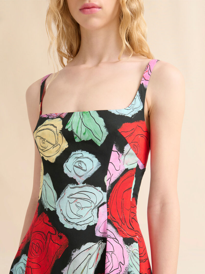 Black poplin balloon dress with Orion print - Dresses - Image 4