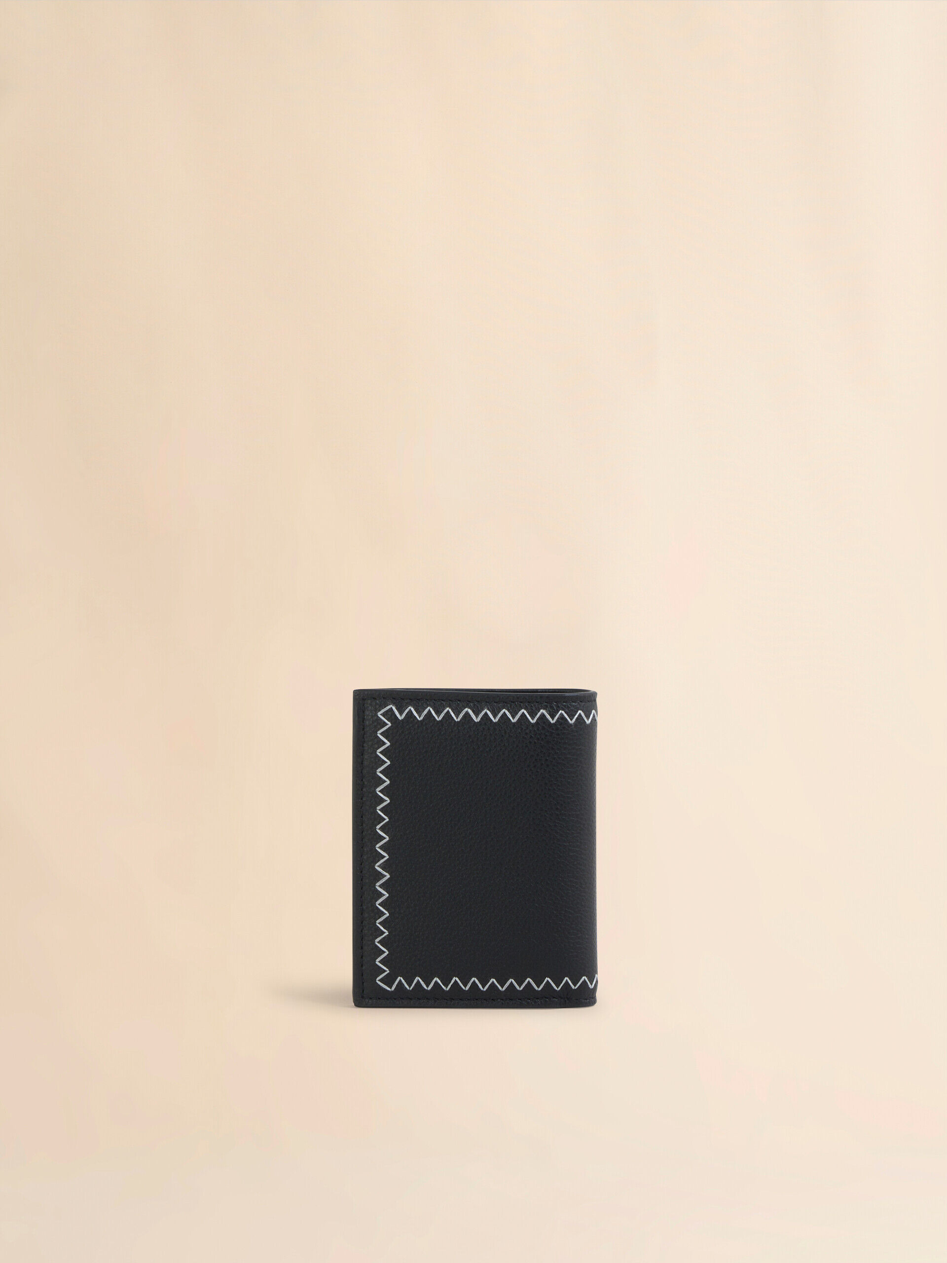 公式ファッションブランド通販サイト ブラック 二つ折りウォレット、マルニシンボル刺繍入り Marni | 小物