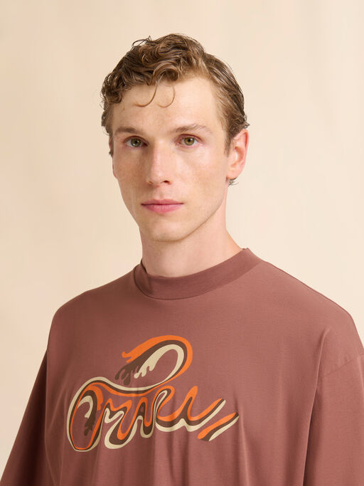 White cotton T-shirt with Marni Wave print - Shirts