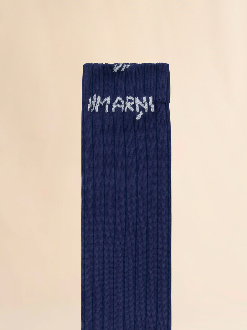 Light blue ribbed cotton socks with Marni Mending - Socks - Image 3