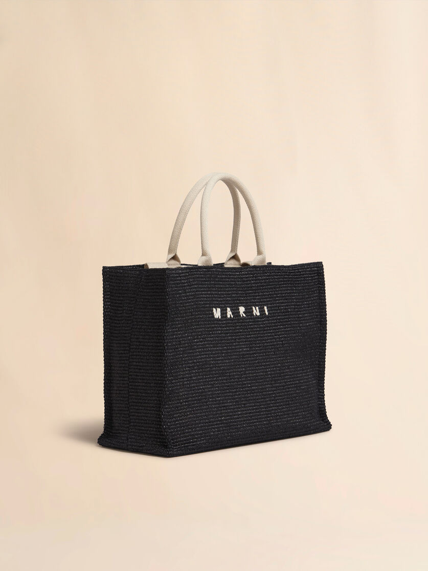 Shopping tote in raffia-effect fabric - Shopping Bags - Image 5