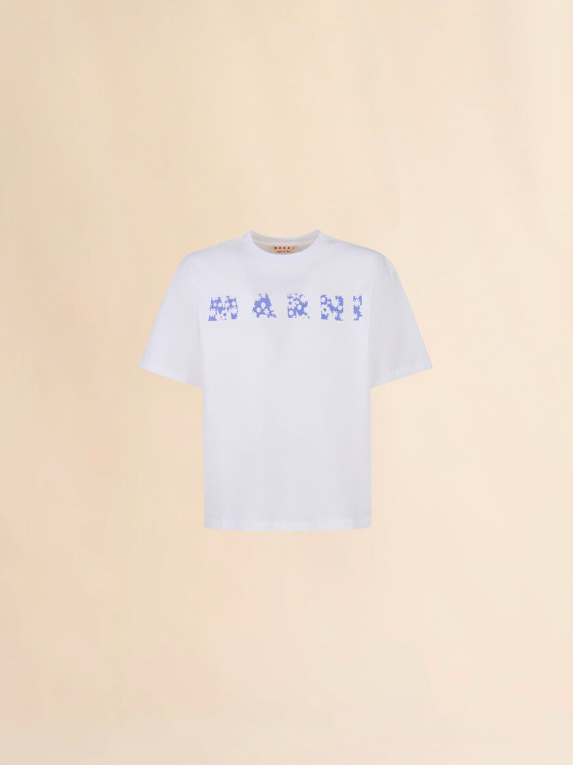 T-shirt with indigo Pop Fields Marni logo - T-shirts - Image 1