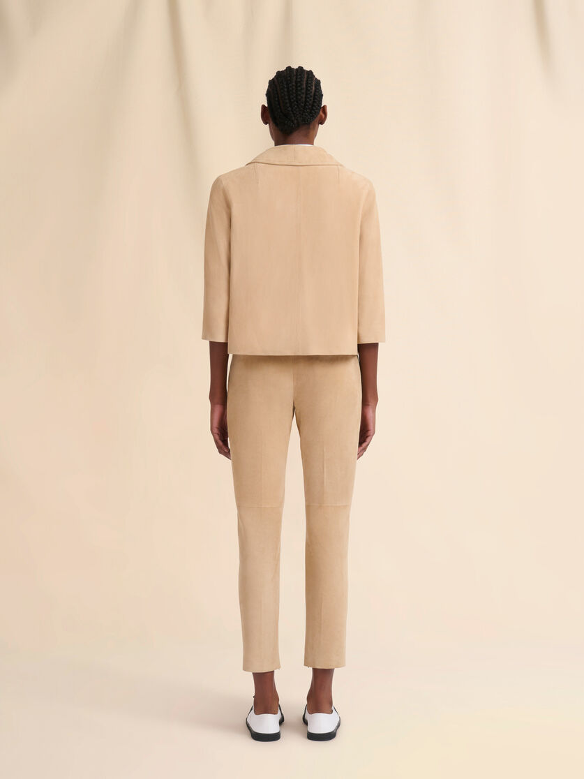 Camel suede boxy jacket - Jackets - Image 3