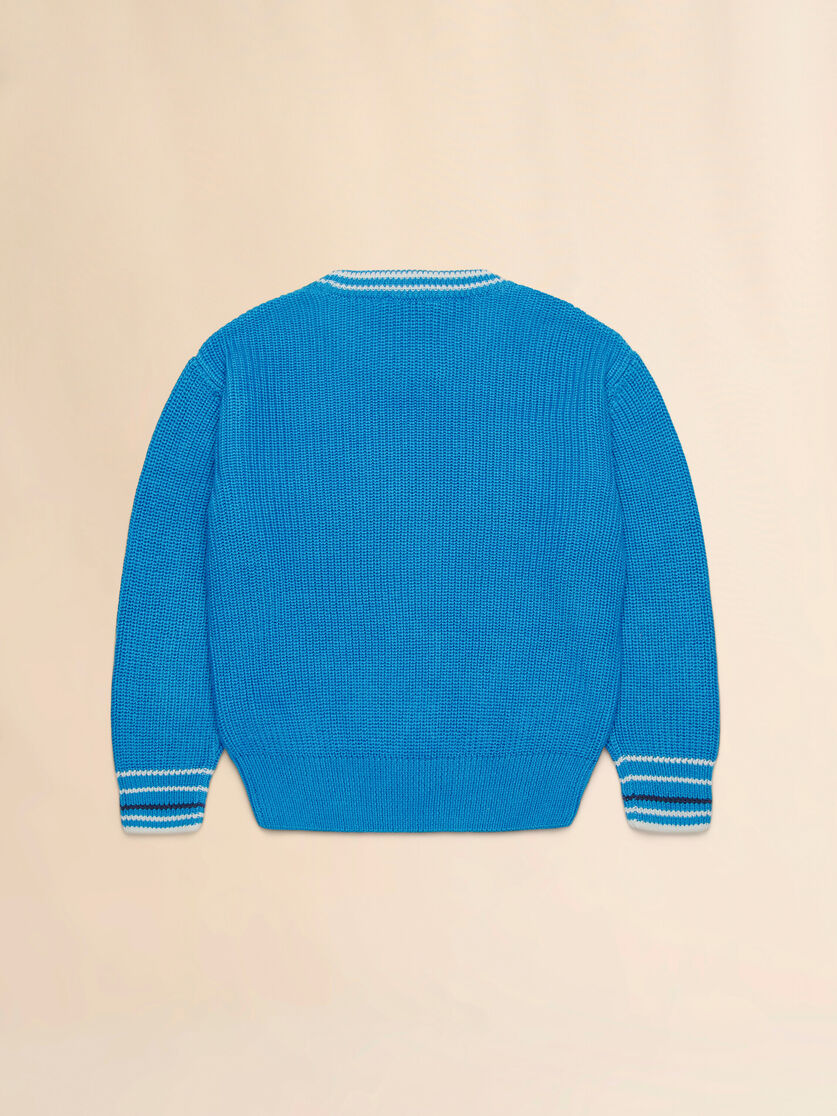 Pink cotton pullover with logo - Knitwear - Image 2