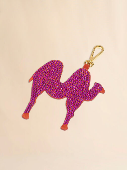 Ciondolo "animal alphabet" in pelle rosa - Portachiavi