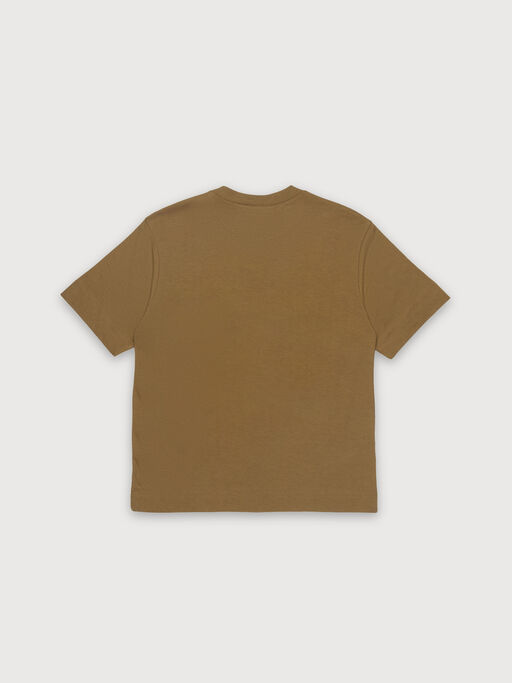 Brown cotton t-shirt with logo - T-shirts