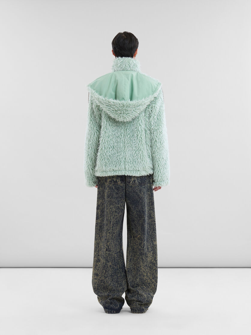 Green shaggy jacket with detachable hood | Marni
