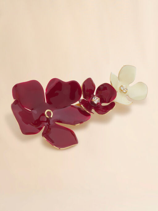 Triple enamel flower brooch - Broach