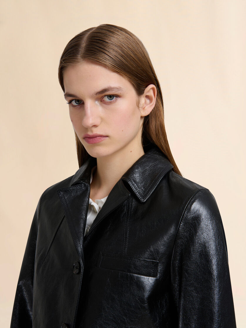 Black shiny leather jacket - Jackets - Image 4