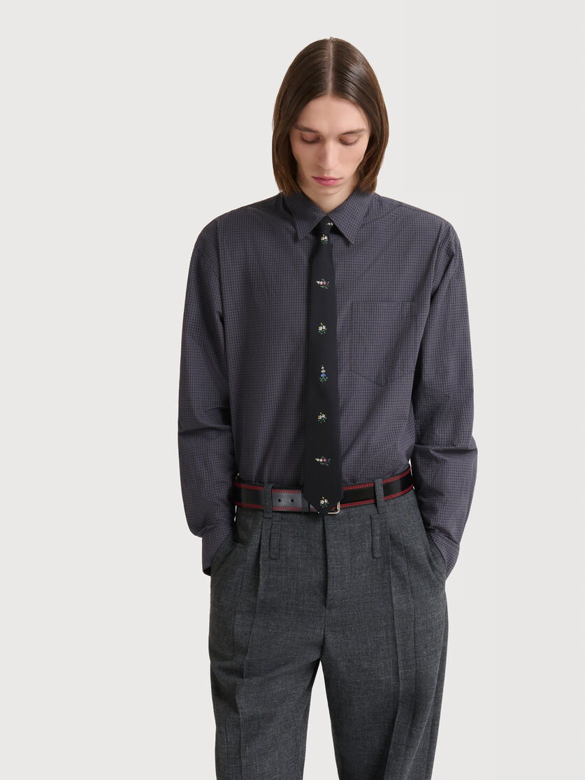 Deep grey checked poplin shirt, Image 2