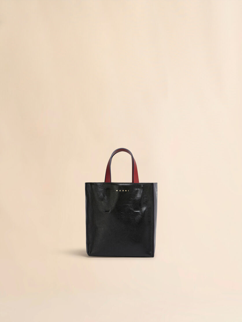 Mini-Tasche Museo Soft aus Leder in Grau, Schwarz und Rot - Shopper - Image 1