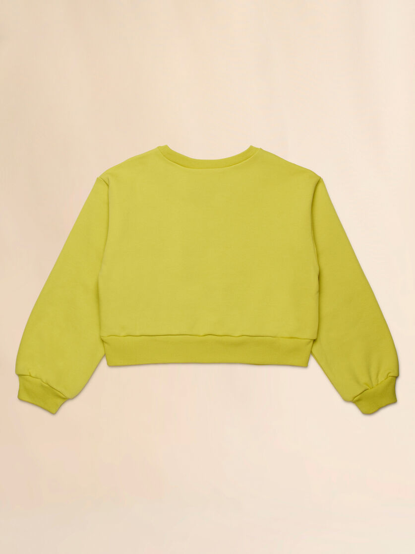Pink cotton cropped sweatshirt with embroidered logo - Sweaters - Image 2
