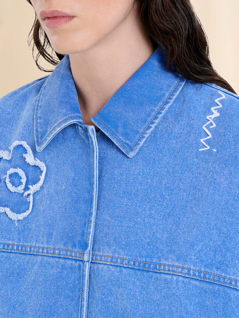 Light blue denim vest with patch details - Jackets - Image 4