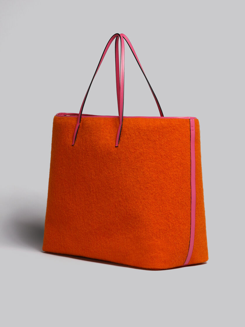 Medium reversible Janus Shopping Bag in orange felt and cotton - Shopping Bags - Image 3