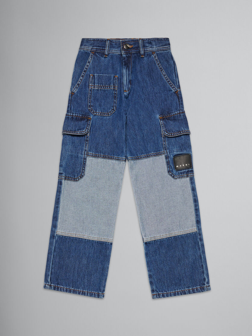 Zweifarbige Cargo-Jeans - Hosen - Image 1