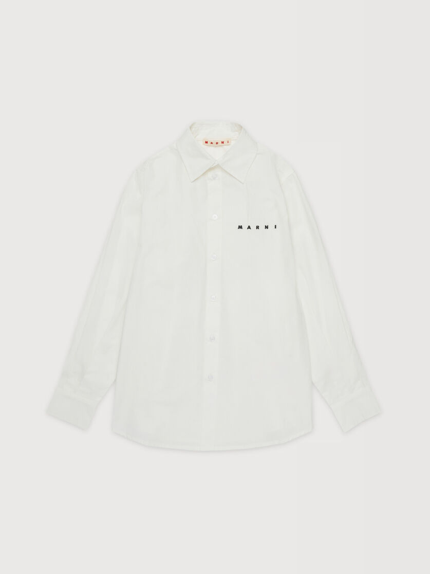 Chemise en coton blanc avec logo Marni brod&eacute;, Image 1