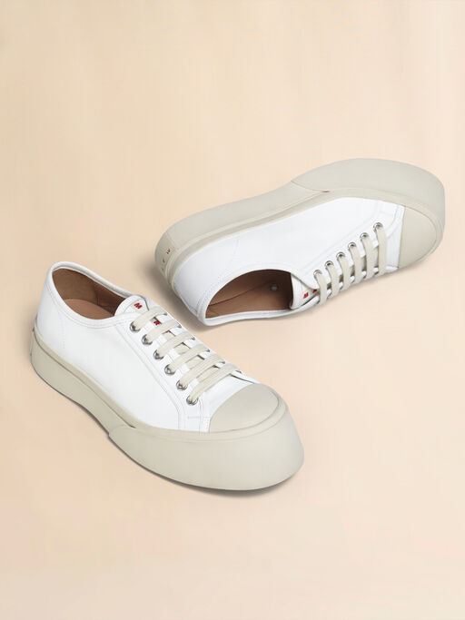 White nappa leather Pablo lace-up sneaker - Sneakers