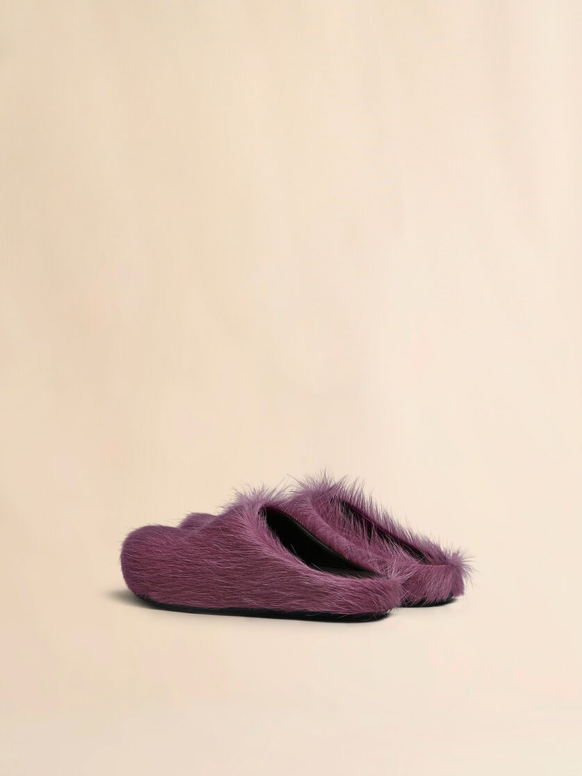 Blue long-hair calfskin Fussbett sabot - Clogs - Image 3