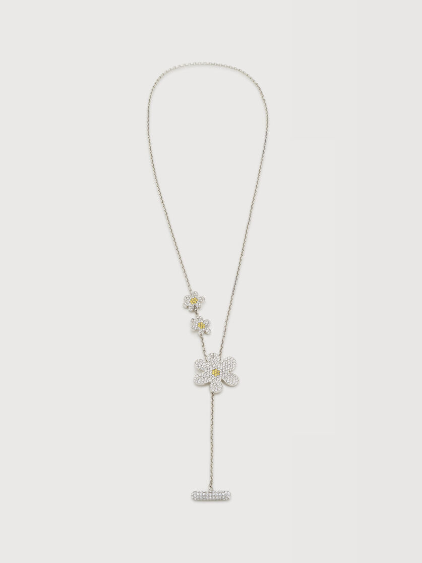 Yellow rhinestone daisy necklace, Image 1