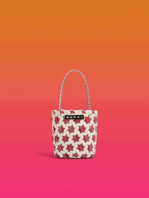 レッド MARNI MARKET シリンダーシェイプ バスケットバッグ - ショッピングバッグ