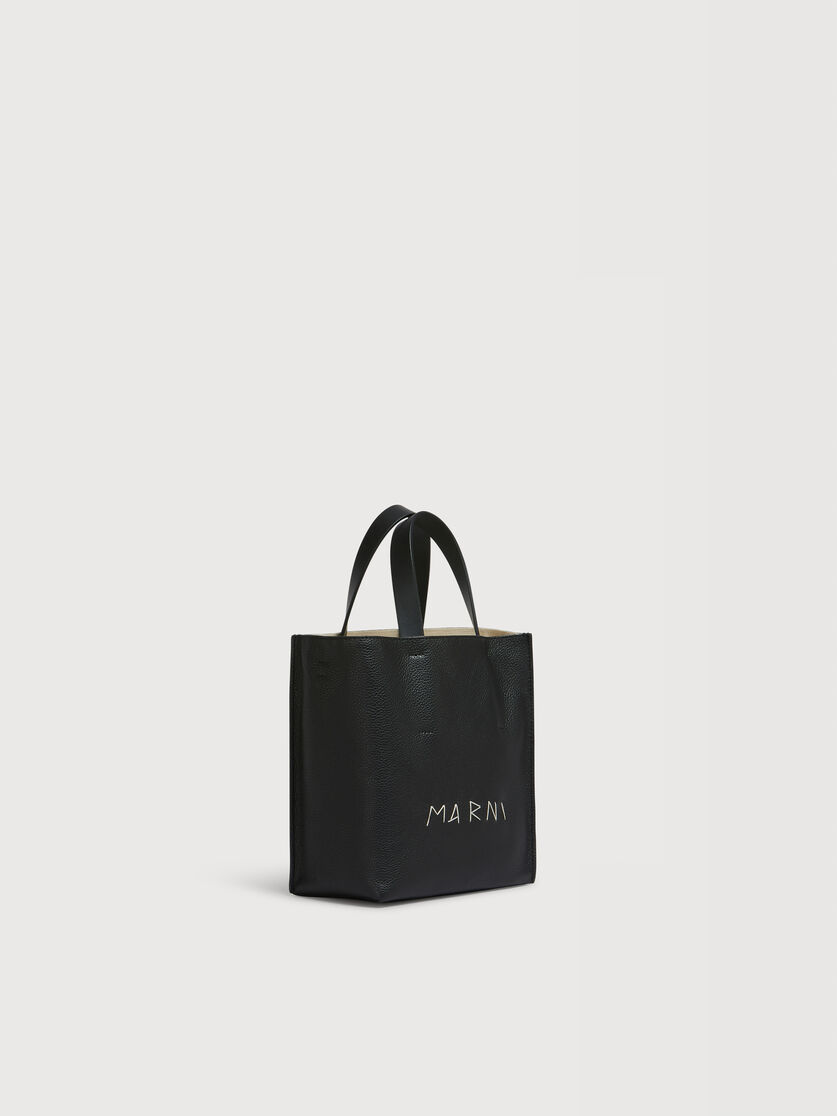 Museo Soft Mini Bag in black leather with Marni Mending, Image 5