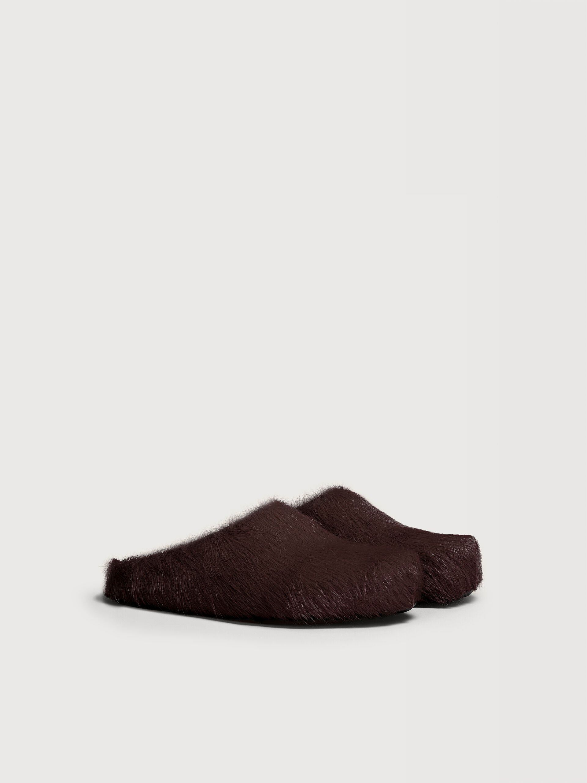 Brown long haircalfskin Fussbett sabot | Marni