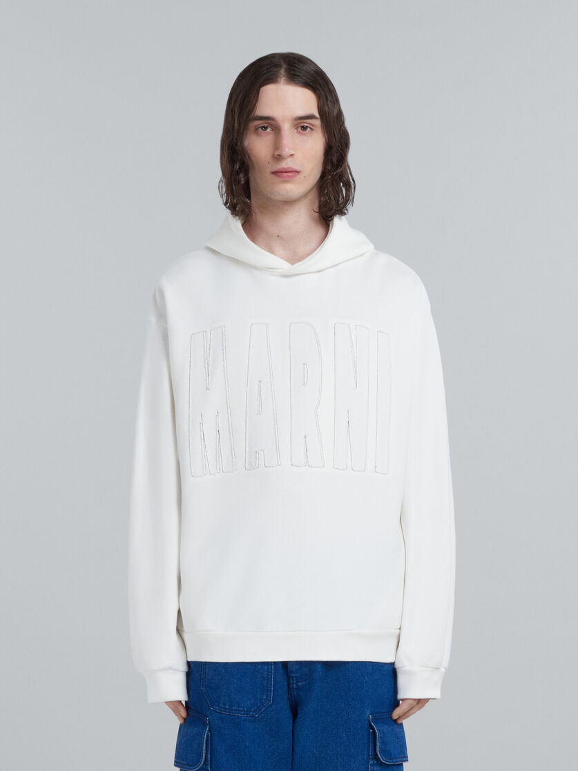 Black cotton sweatshirt with Marni logo - Sweaters - Image 2