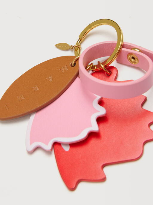 Multicolour coated fabric leaf keyring - Other accessories