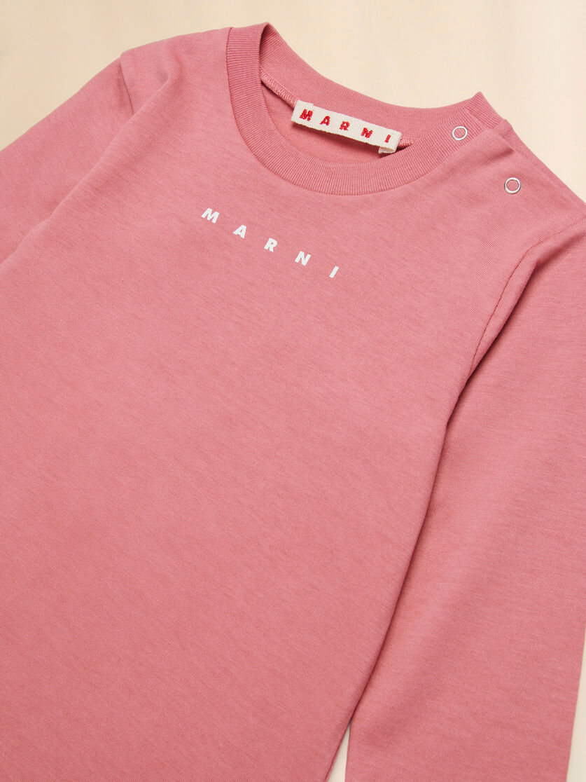 Off-white long-sleeved cotton T-shirt with Marni logo - T-shirts - Image 3