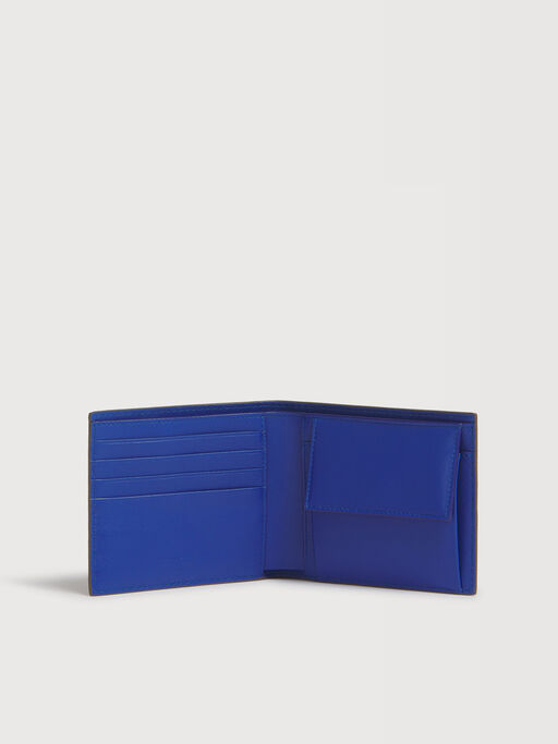 Light brown leather bifold wallet with contrast stitching - Wallets