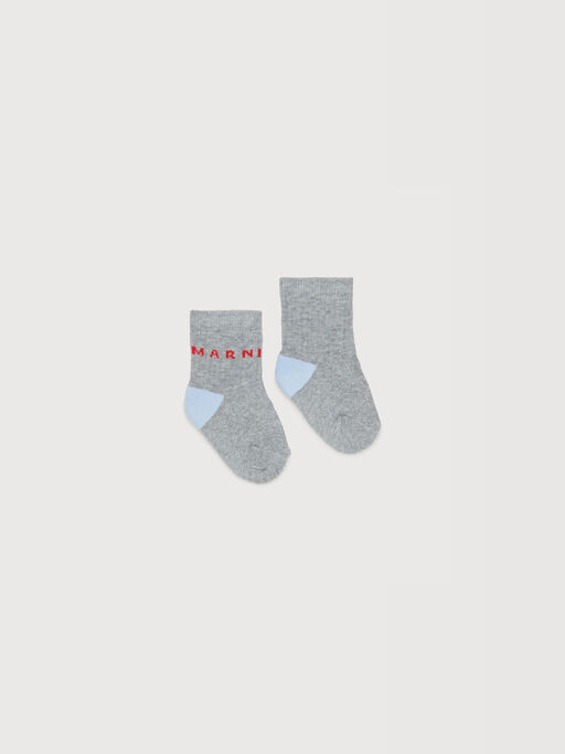 Gray cotton-nylon socks with Marni logo - Socks