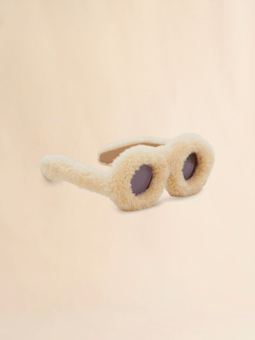 Furry beige Jantu sunglasses - Optical - Image 3