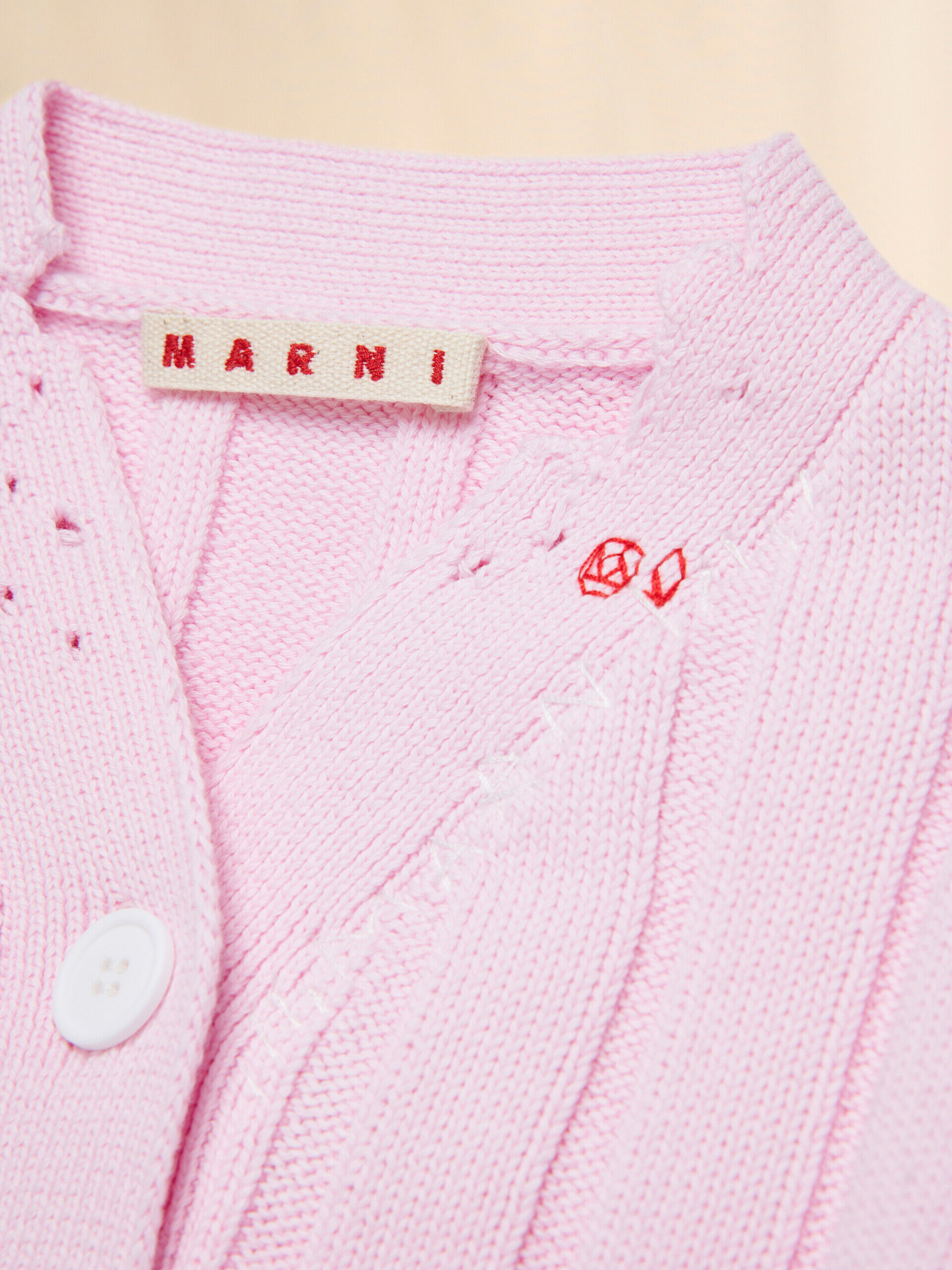 新品　MARNI　マル二　カラフルカーディガン ピンク リブカーディガン | Marni