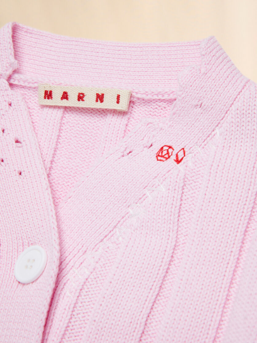Pink ribbed cardigan - Knitwear - Image 4