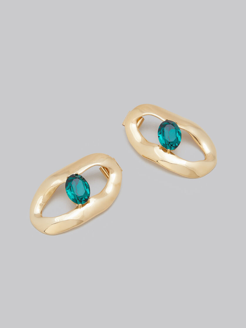 Irregular oval gemstone earrings - Earrings - Image 4