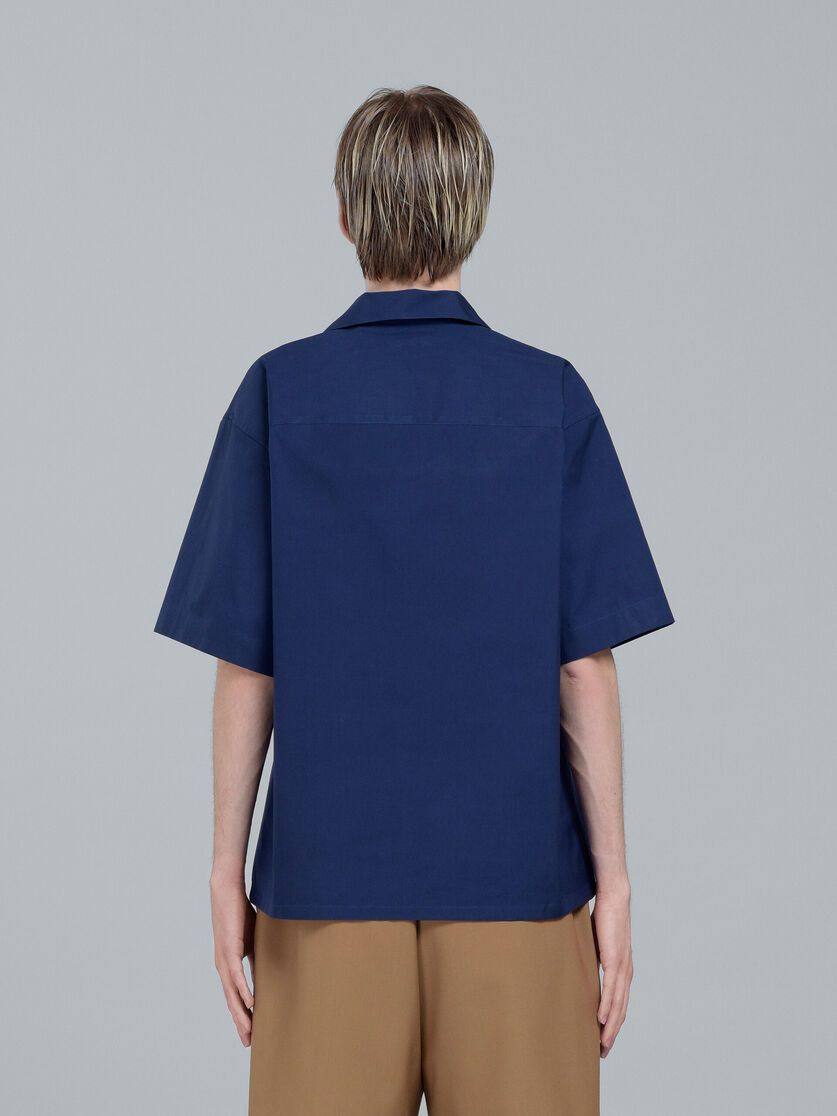ブルー ポプリン ロゴ ボーリングシャツ - シャツ - Image 3